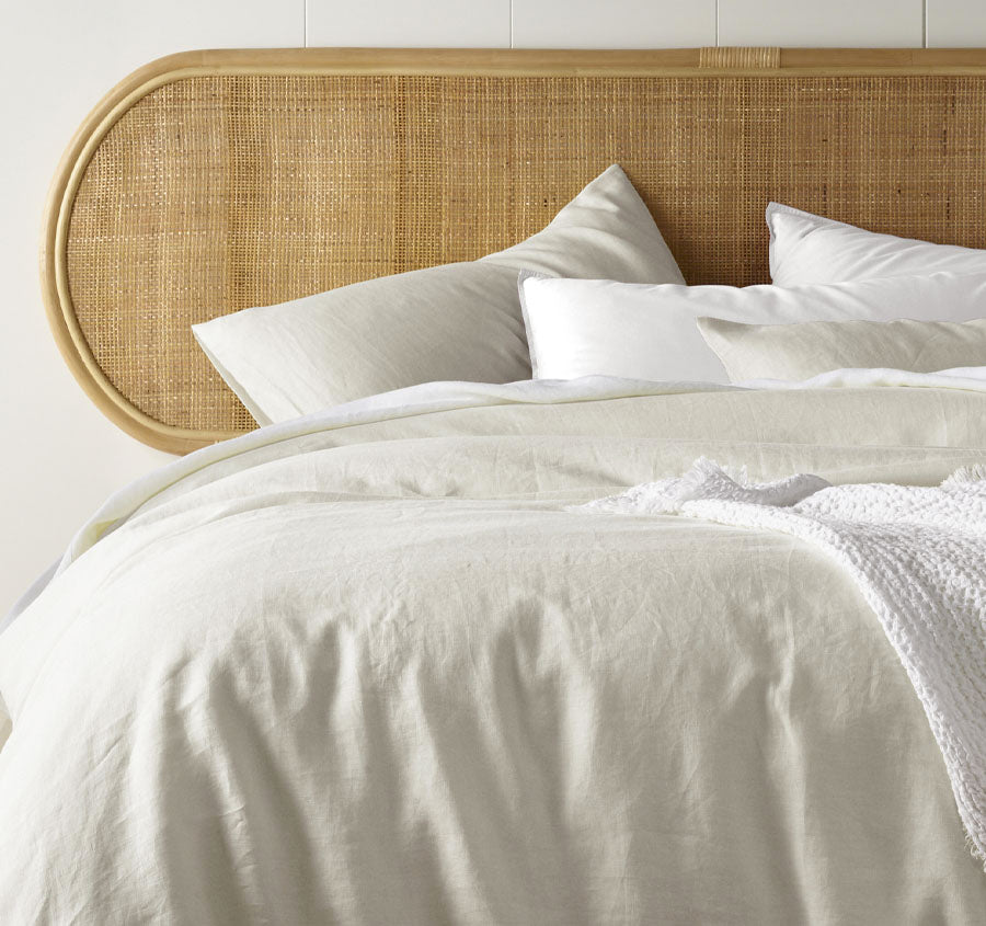 Stonewashed French Linen Quilt Cover Set Range Natural