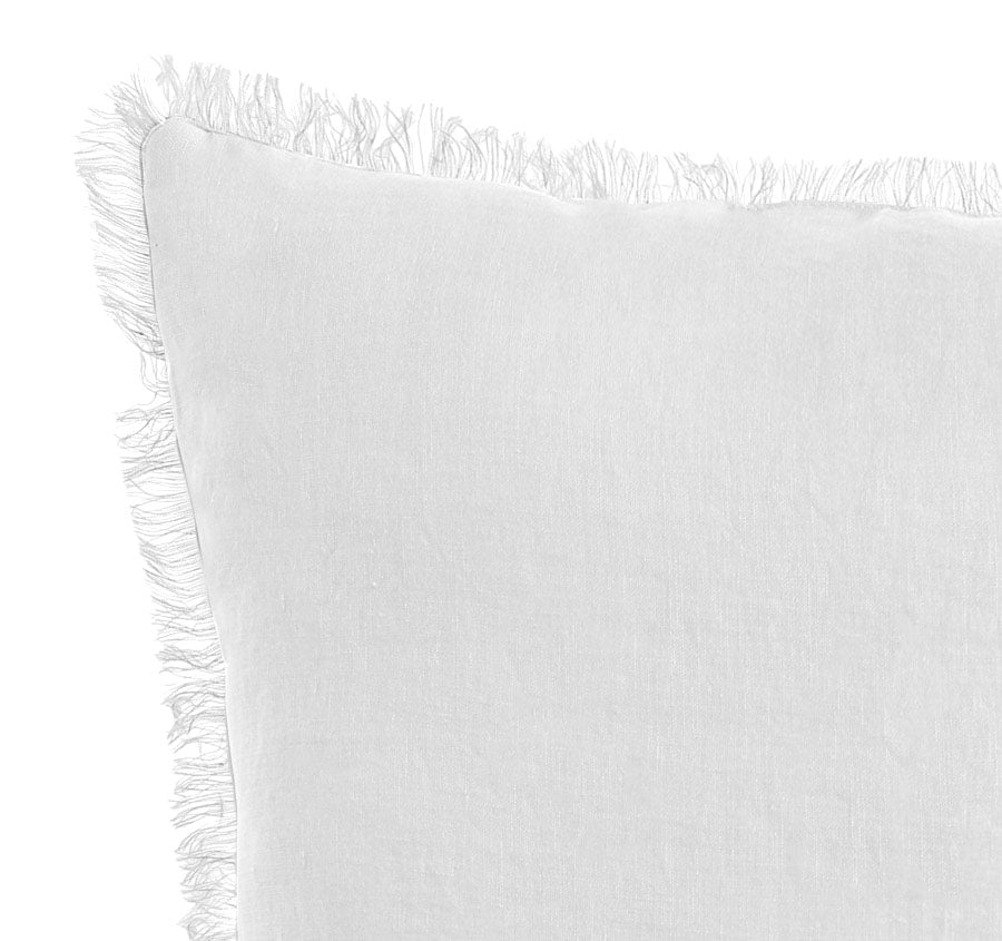 Stonewashed French Linen 55x55cm Cushion White
