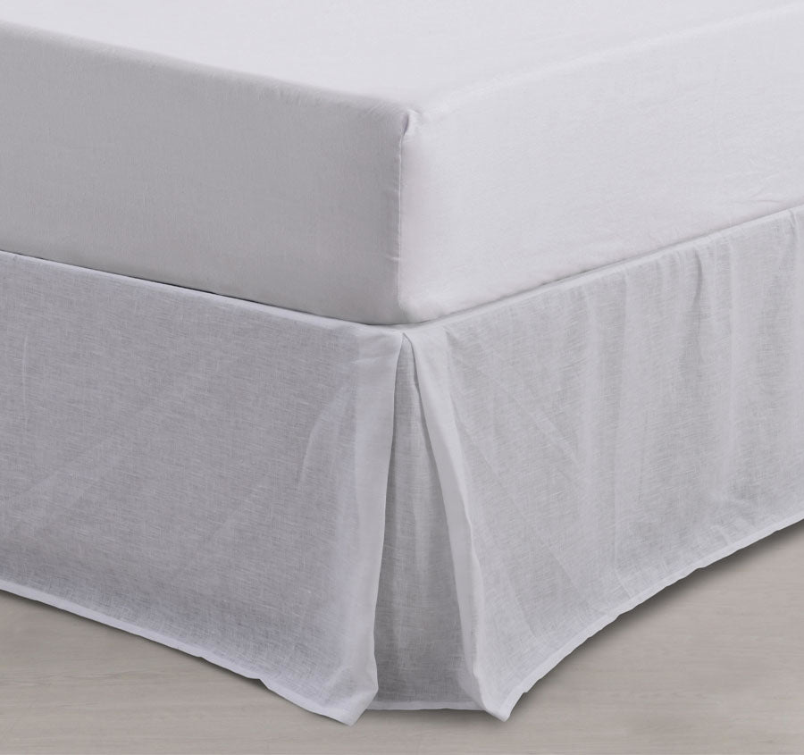 Stonewashed French Linen Valance Range White