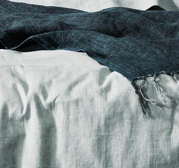 Chambray Fringe Quilt Cover Range Mineral