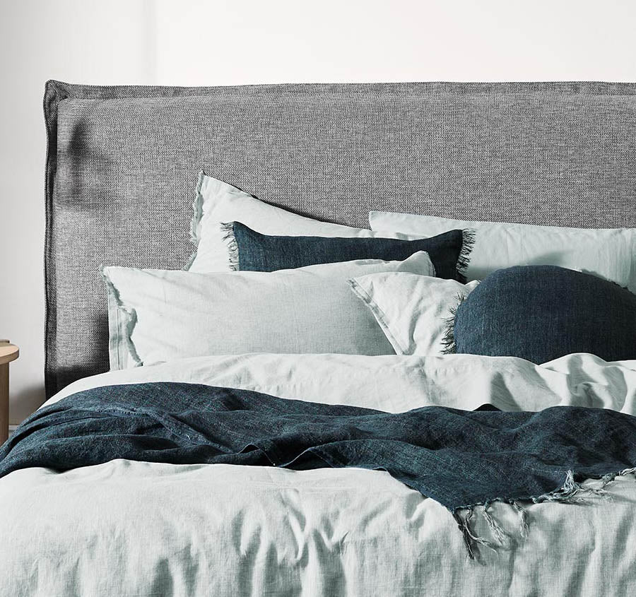 Chambray Fringe European Pillowcase Mineral
