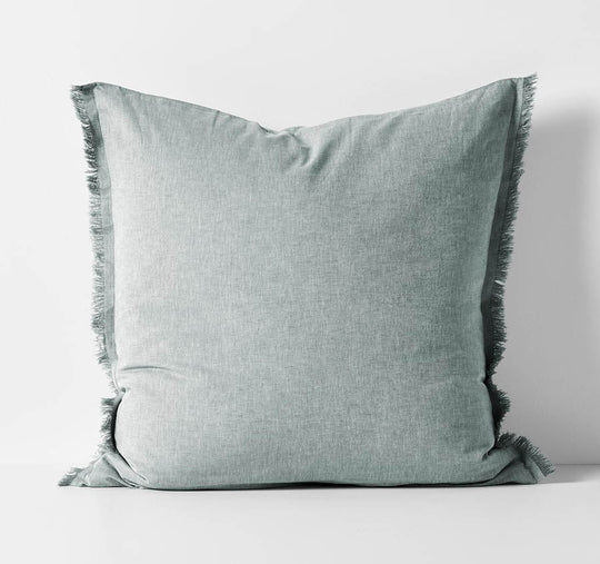 Chambray Fringe European Pillowcase Mineral