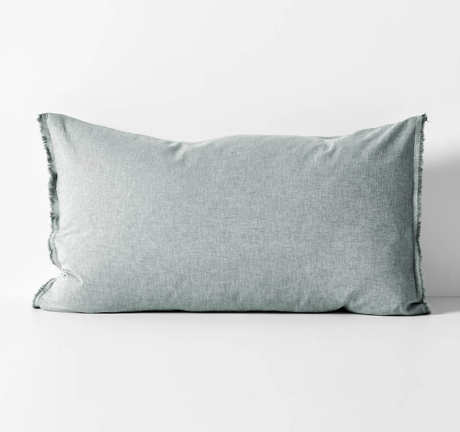 Chambray Fringe Standard Pillowcase Mineral