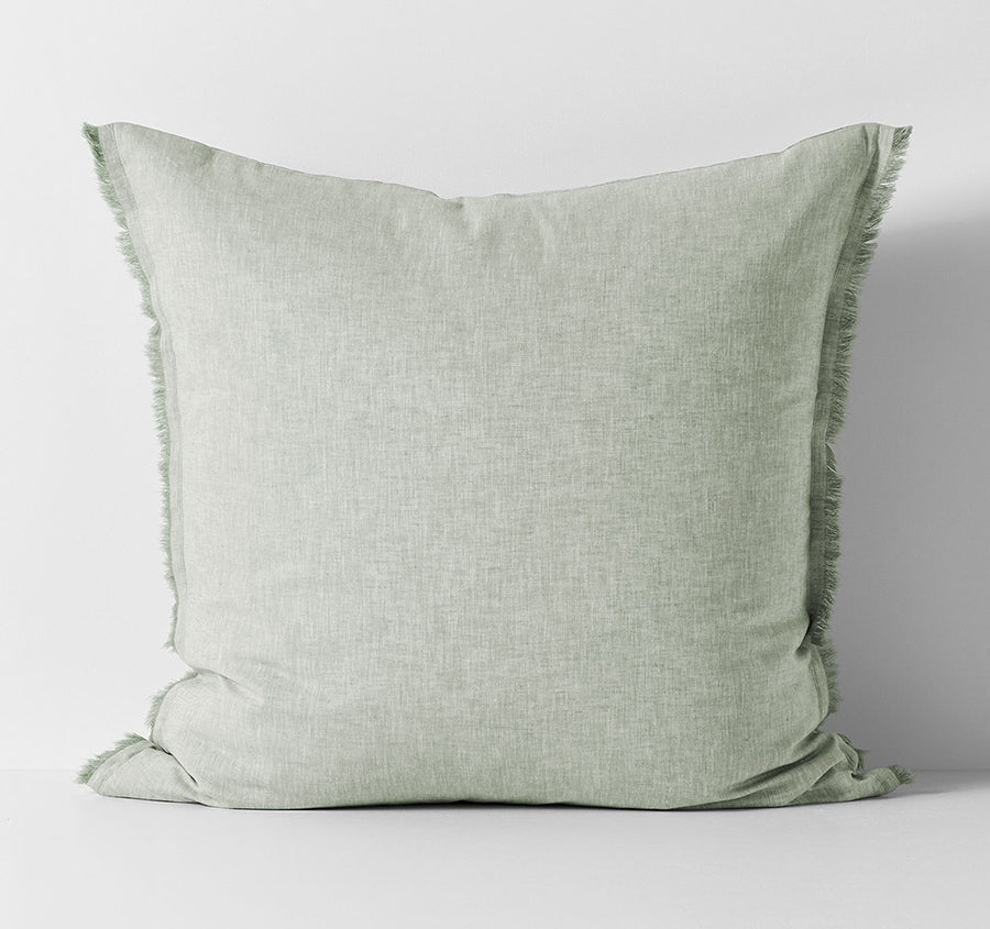 Chambray Fringe European Pillowcase Mist