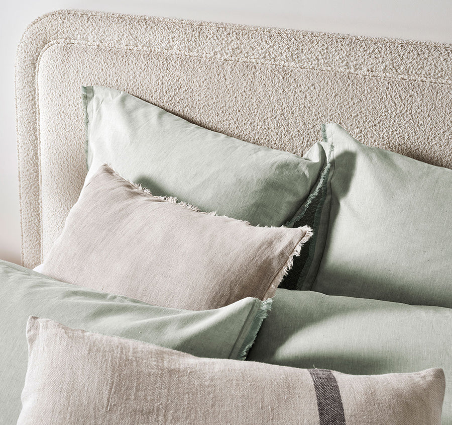 Chambray Fringe Quilt Cover Range Mist