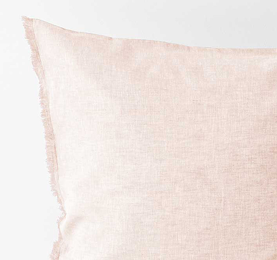 Chambray Fringe European Pillowcase Shell Pink