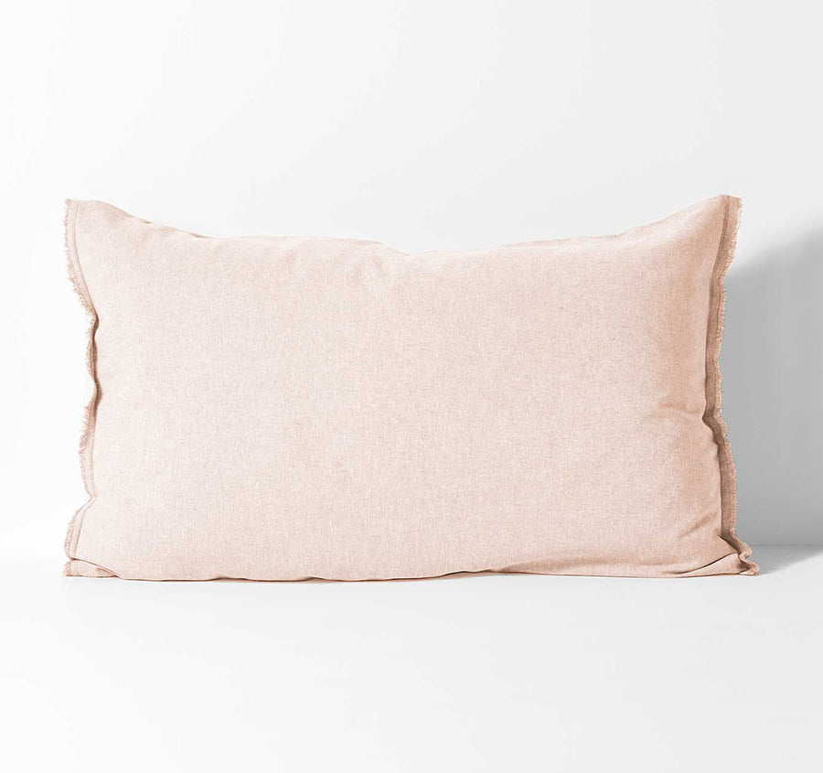 Chambray Fringe Standard Pillowcase Shell Pink