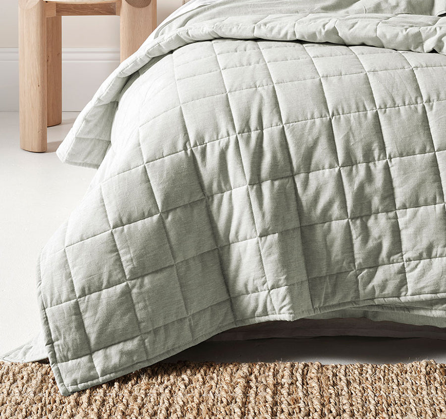 Chambray Bed Cover Mist