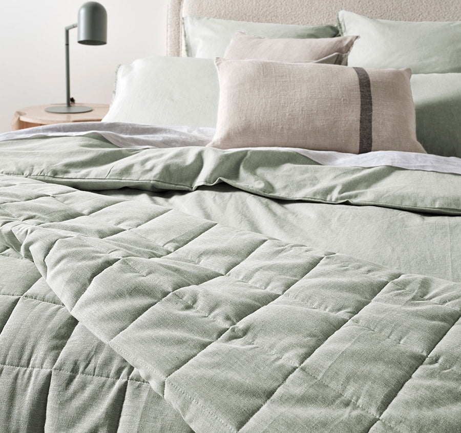 Chambray Bed Cover Mist