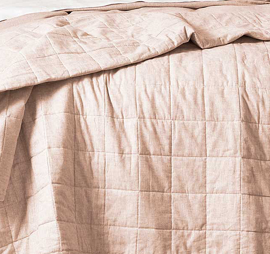 Chambray Bed Cover Shell Pink
