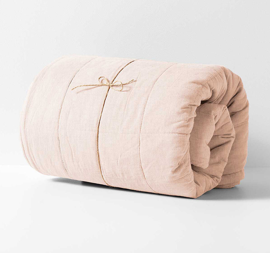 Chambray Bed Cover Shell Pink