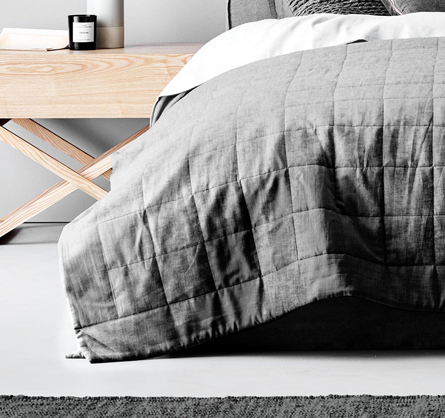 Chambray Bed Cover Smoke