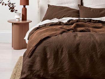 Emile Quilt Cover Range Chocolate