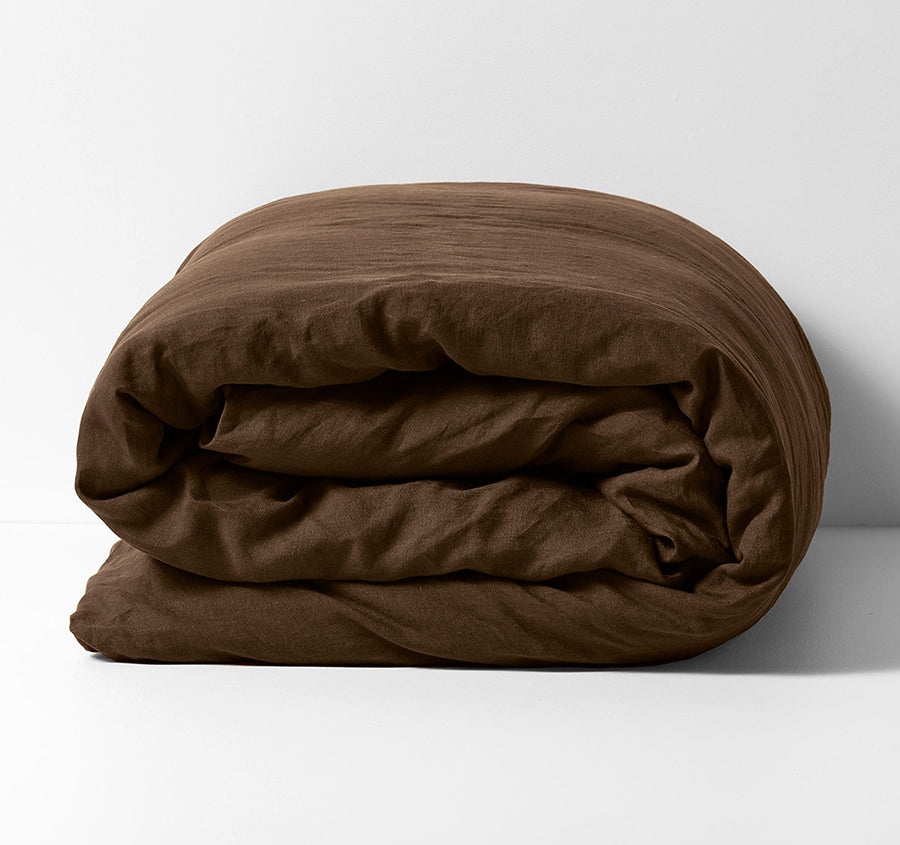 Emile Quilt Cover Range Chocolate