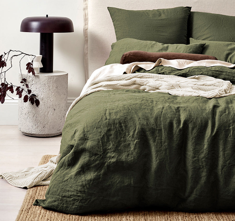 Emile Quilt Cover Range Khaki