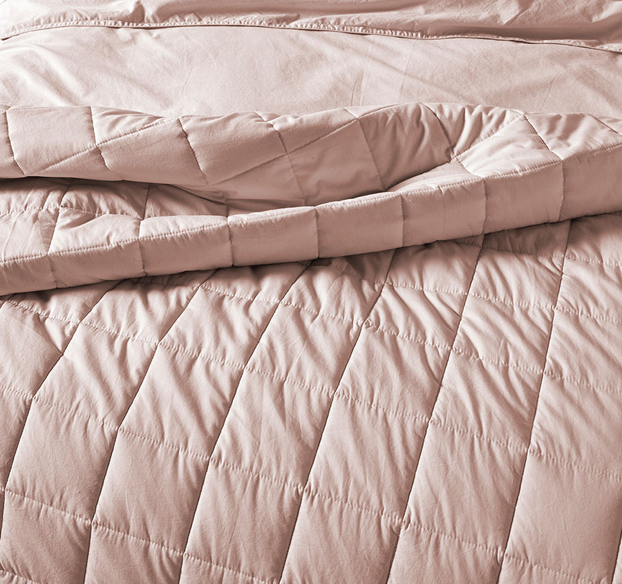 Evie Organic Cotton Coverlet Blush Pink