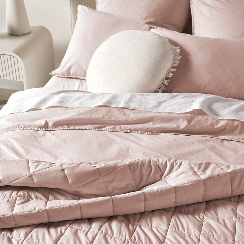 Evie Organic Cotton Coverlet Blush Pink – Manchester Warehouse