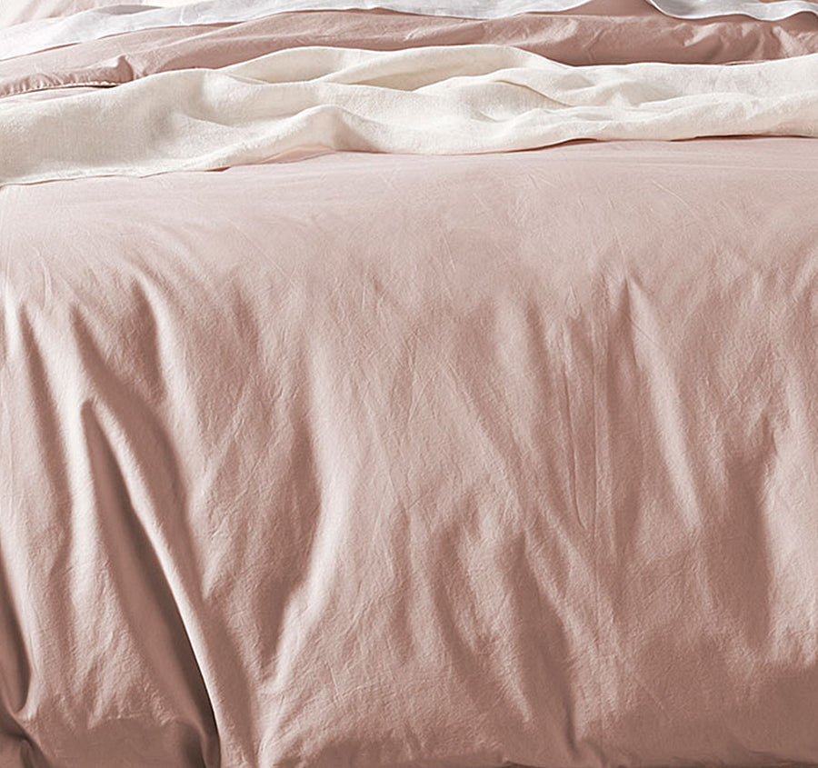 Evie Organic Cotton Quilt Cover Range Blush Pink