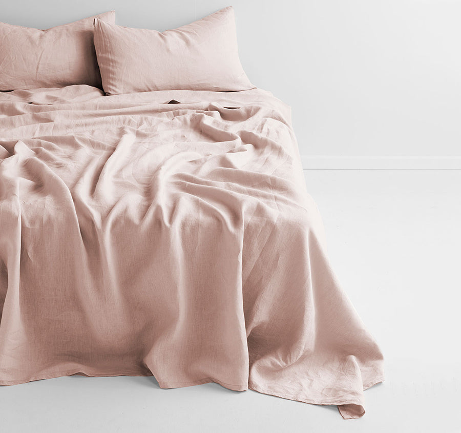 Evie Organic Cotton Sheet Set Range Blush Pink