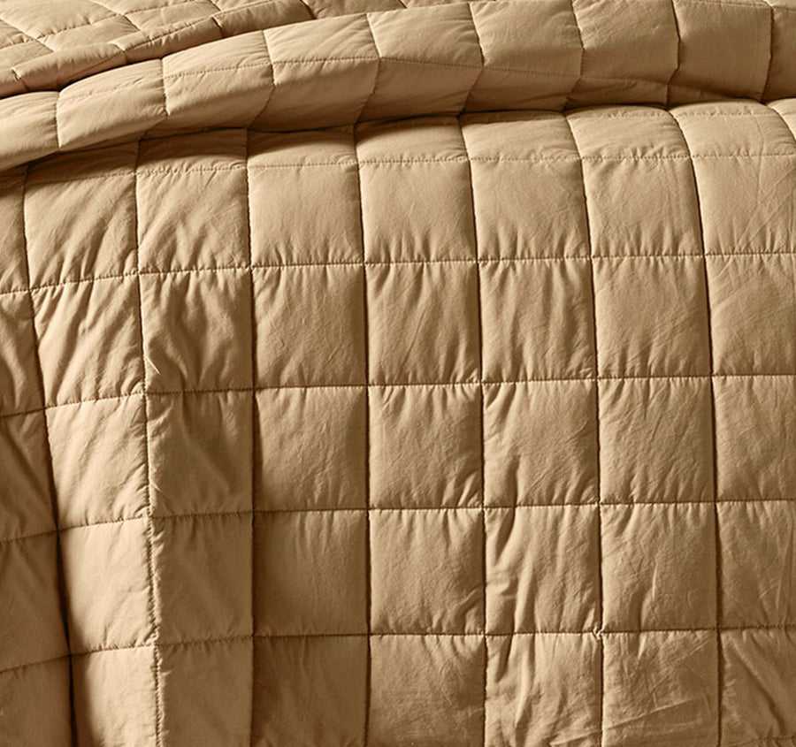 Evie Organic Cotton Coverlet Caramel