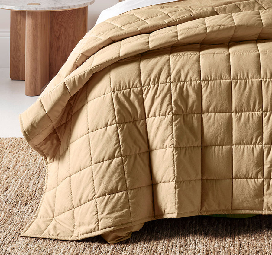 Evie Organic Cotton Coverlet Caramel