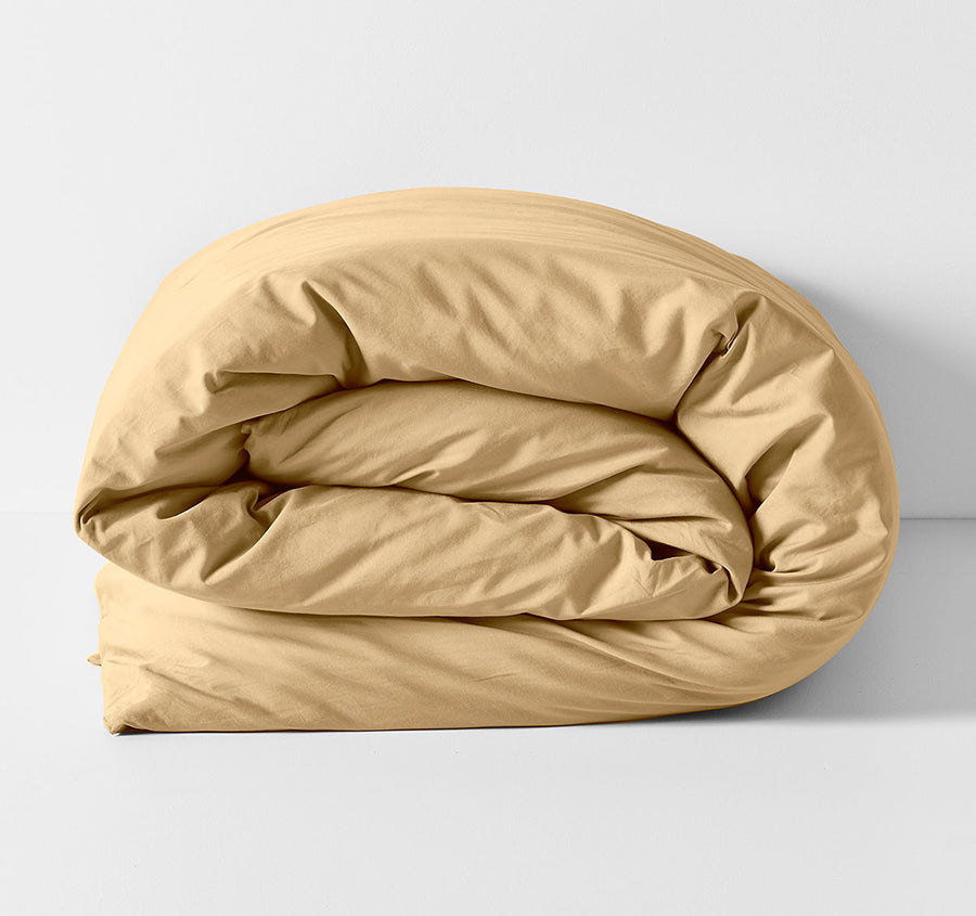 Evie Organic Cotton Quilt Cover Range Caramel