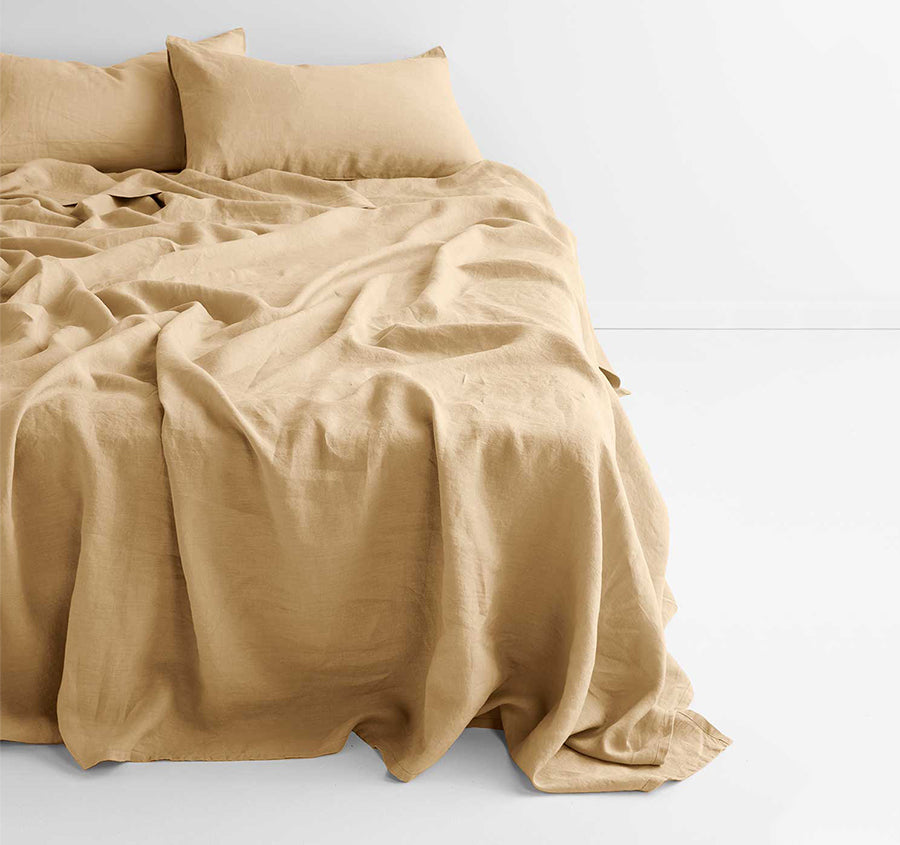 Evie Organic Cotton Sheet Set Range Caramel