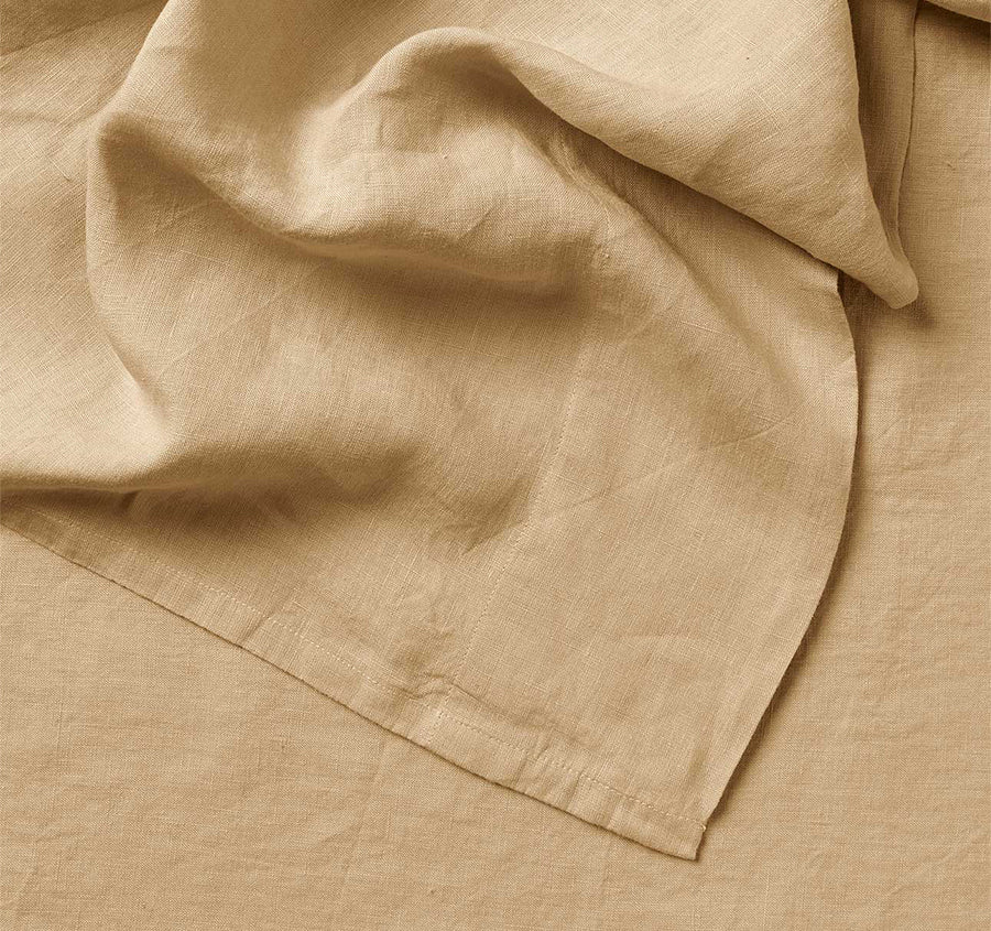 Evie Organic Cotton Sheet Set Range Caramel