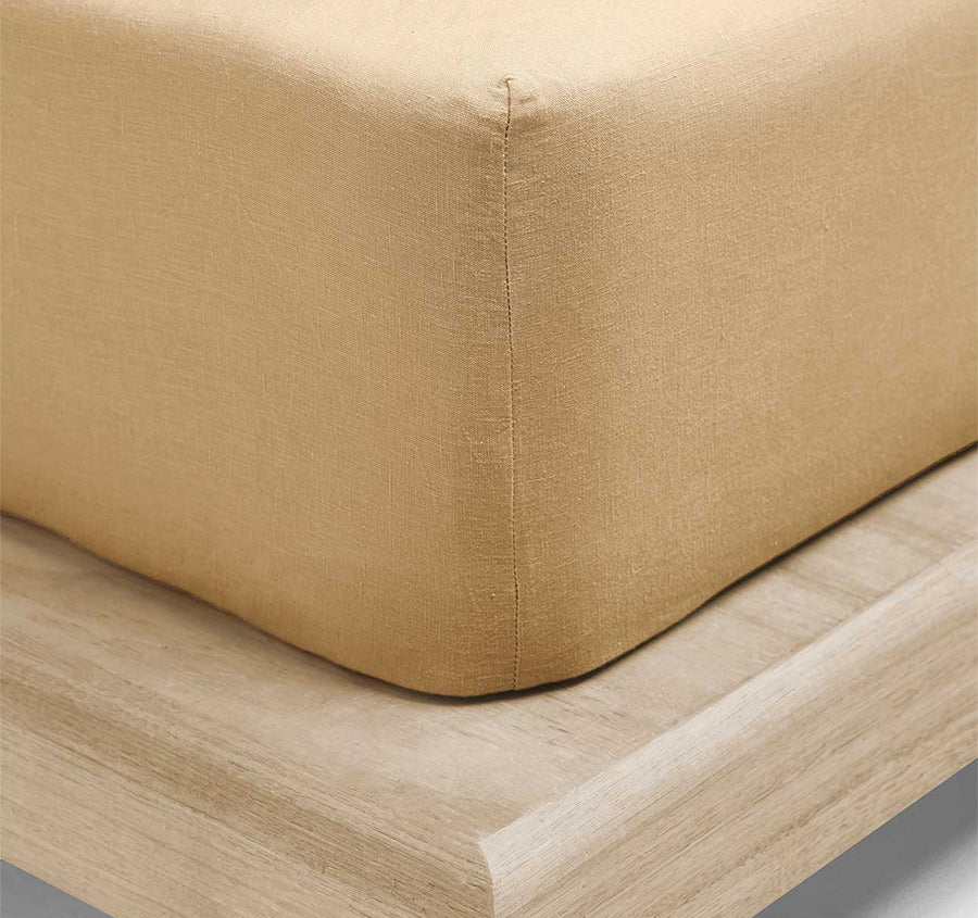 Evie Organic Cotton Sheet Set Range Caramel