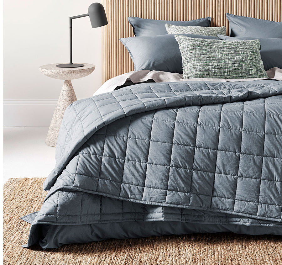 Evie Organic Cotton Coverlet Denim