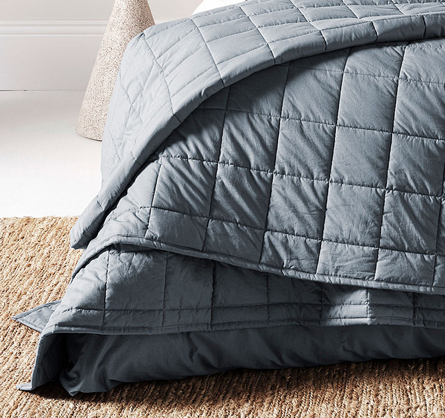 Evie Organic Cotton Coverlet Denim