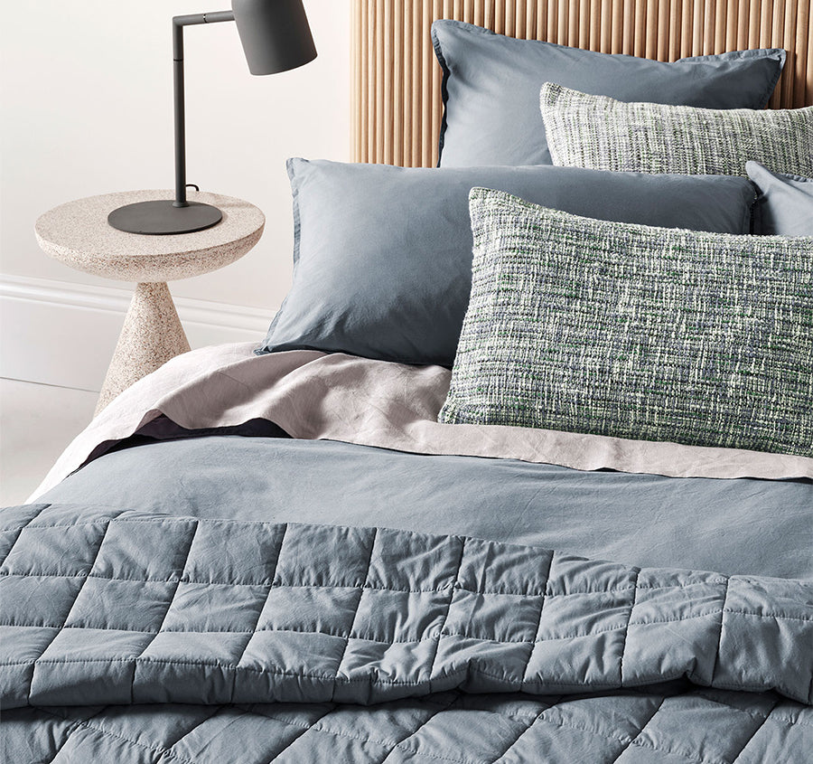 Evie Organic Cotton Coverlet Denim