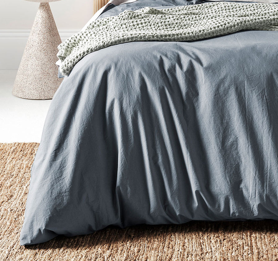 Evie Organic Cotton Quilt Cover Range Denim