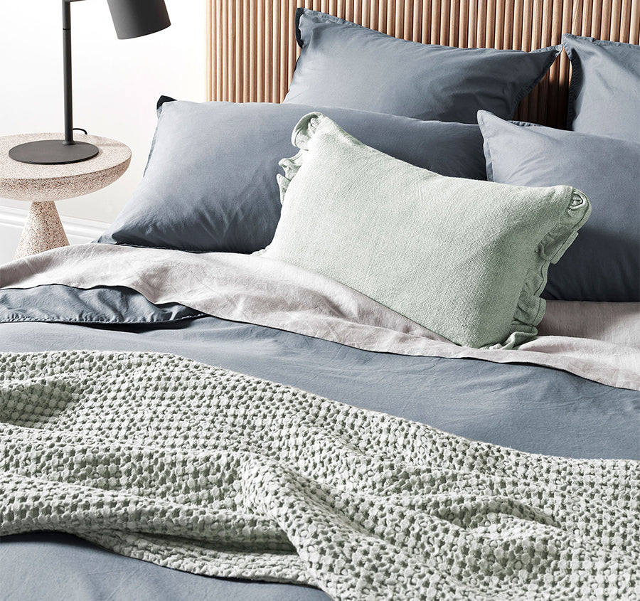 Evie Organic Cotton Quilt Cover Range Denim