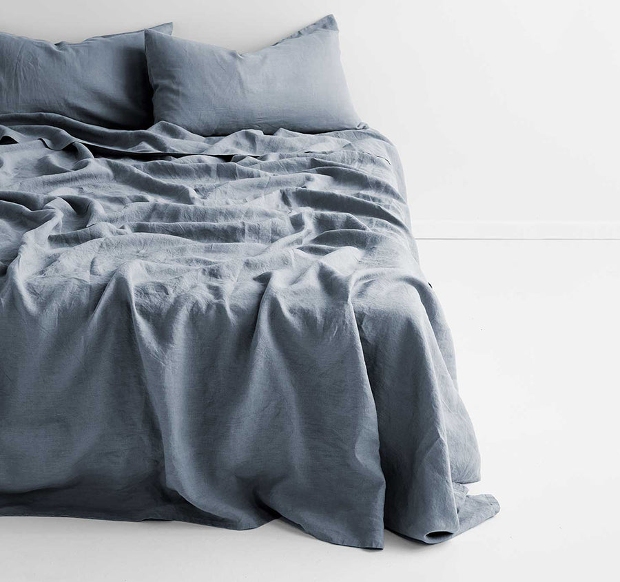Evie Organic Cotton Sheet Set Range Denim