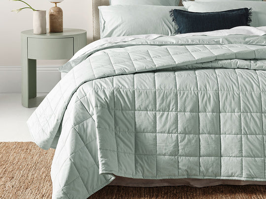 Evie Organic Cotton Coverlet Mist