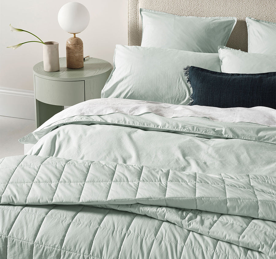 Evie Organic Cotton Coverlet Mist
