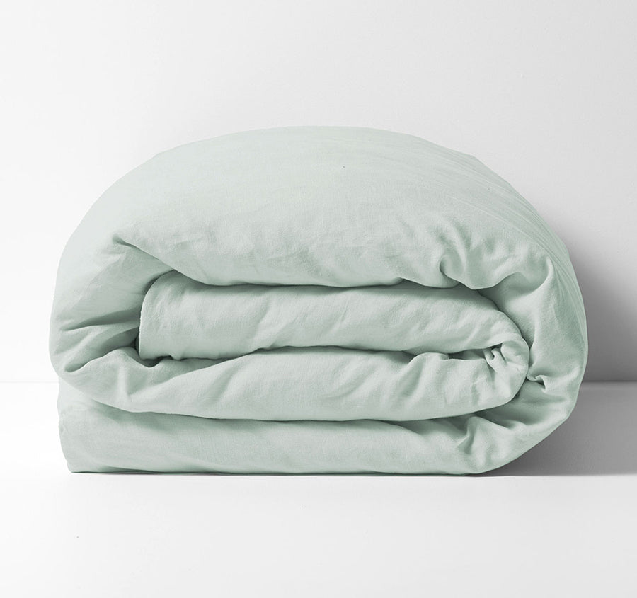 Evie Organic Cotton Quilt Cover Range Mist