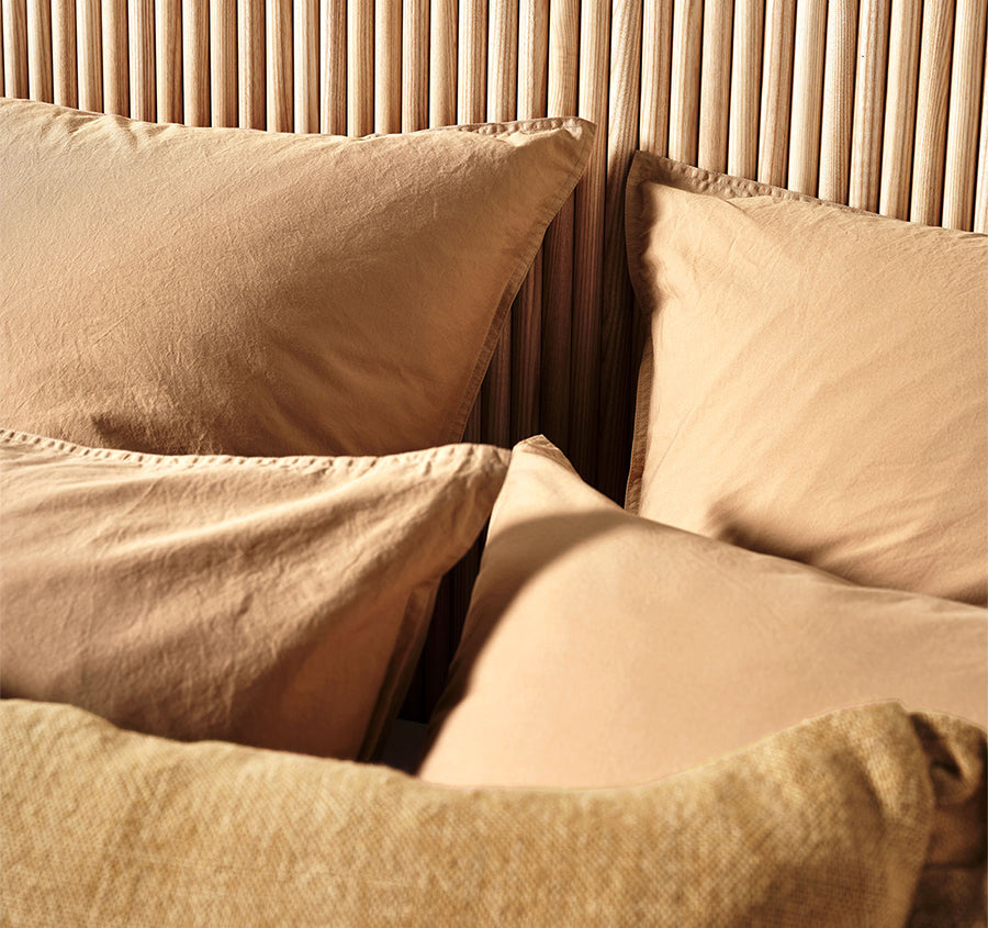 Evie Organic Cotton Quilt Cover Range Toasted Pecan