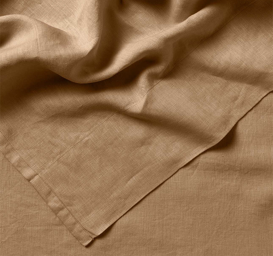Evie Organic Cotton Sheet Set Range Toasted Pecan
