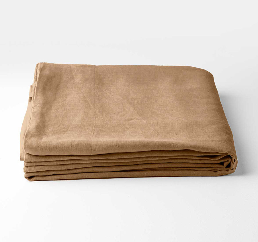 Evie Organic Cotton Sheet Set Range Toasted Pecan