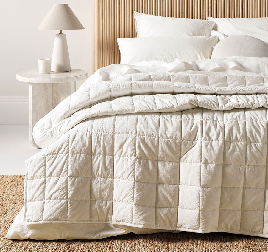 Evie Organic Cotton Coverlet White