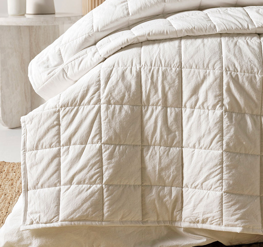 Evie Organic Cotton Coverlet White