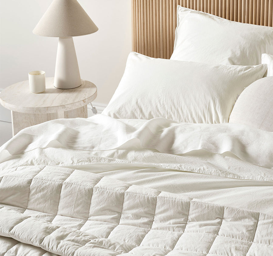 Evie Organic Cotton Coverlet White