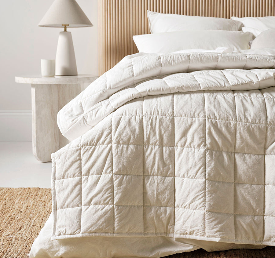 Evie Organic Cotton Coverlet White