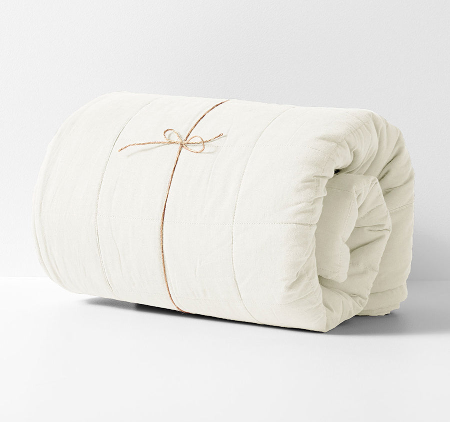 Evie Organic Cotton Coverlet White