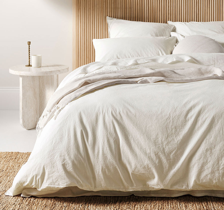 Evie Organic Cotton Quilt Cover Range White