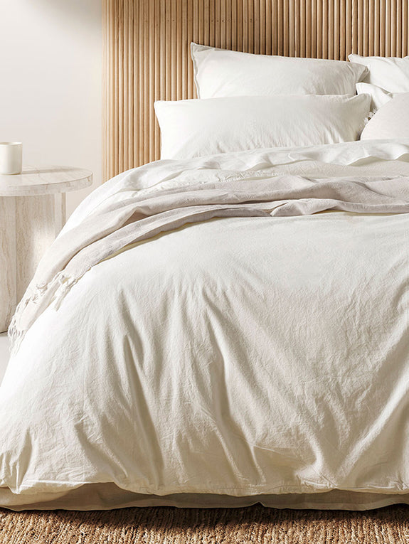 Evie Organic Cotton Quilt Cover Range White