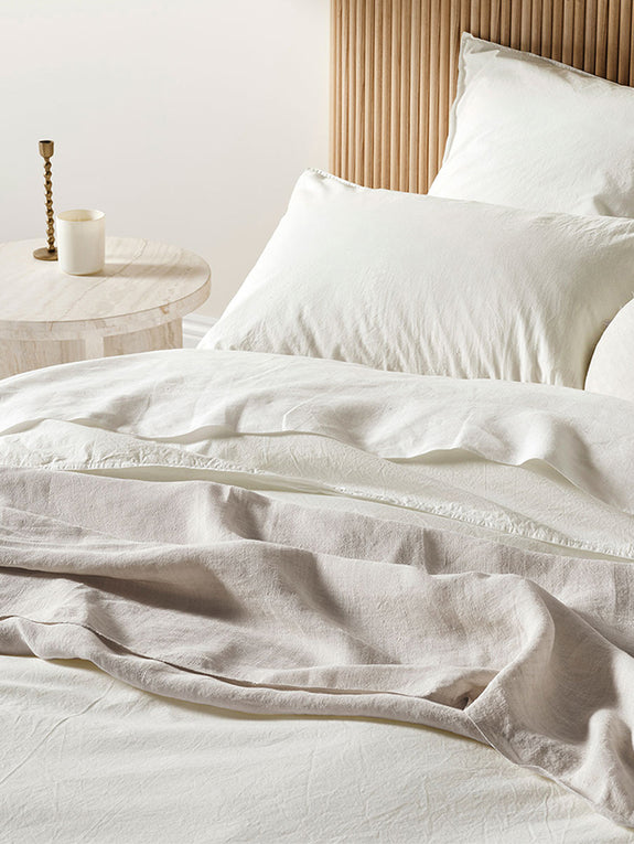 Evie Organic Cotton Quilt Cover Range White