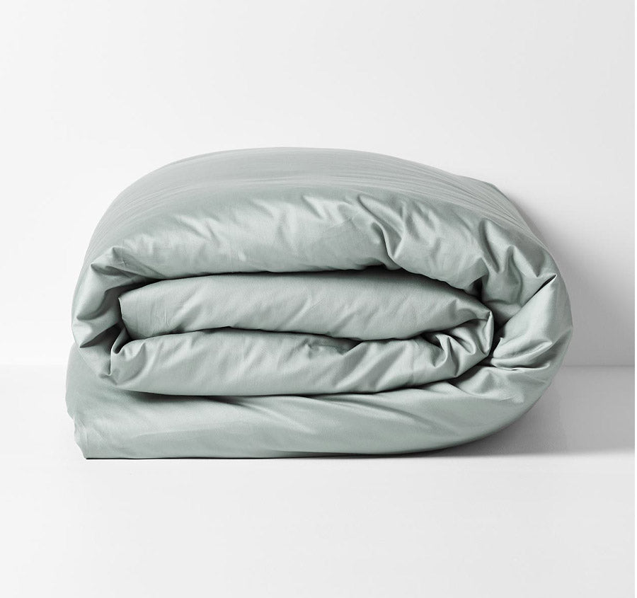 Halo Organic Cotton Percale Quilt Cover Range Mist